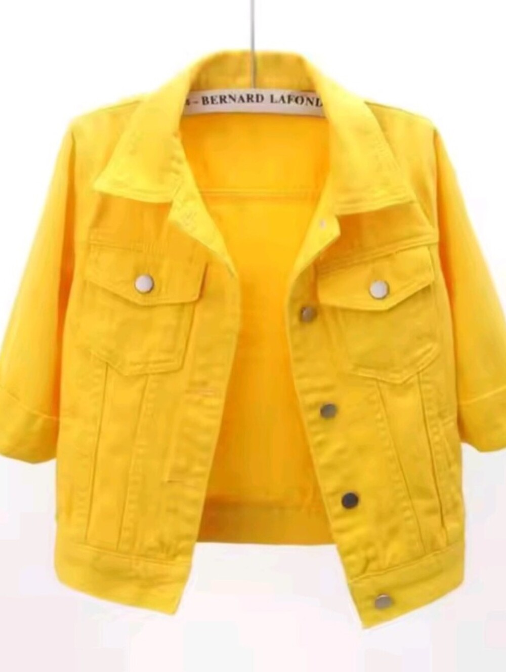Women's Denim Short Coat Yellow Jacket
